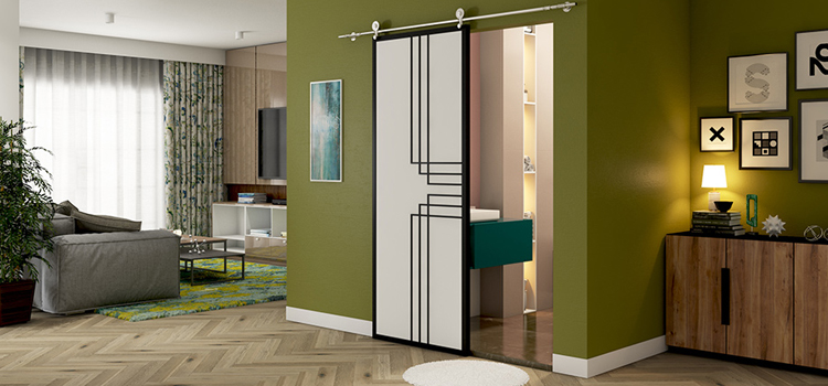 sliding bathroom door installation in West Lealman